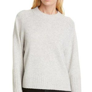 Allude Grey Wool and Cashmere Crewneck Sweater
